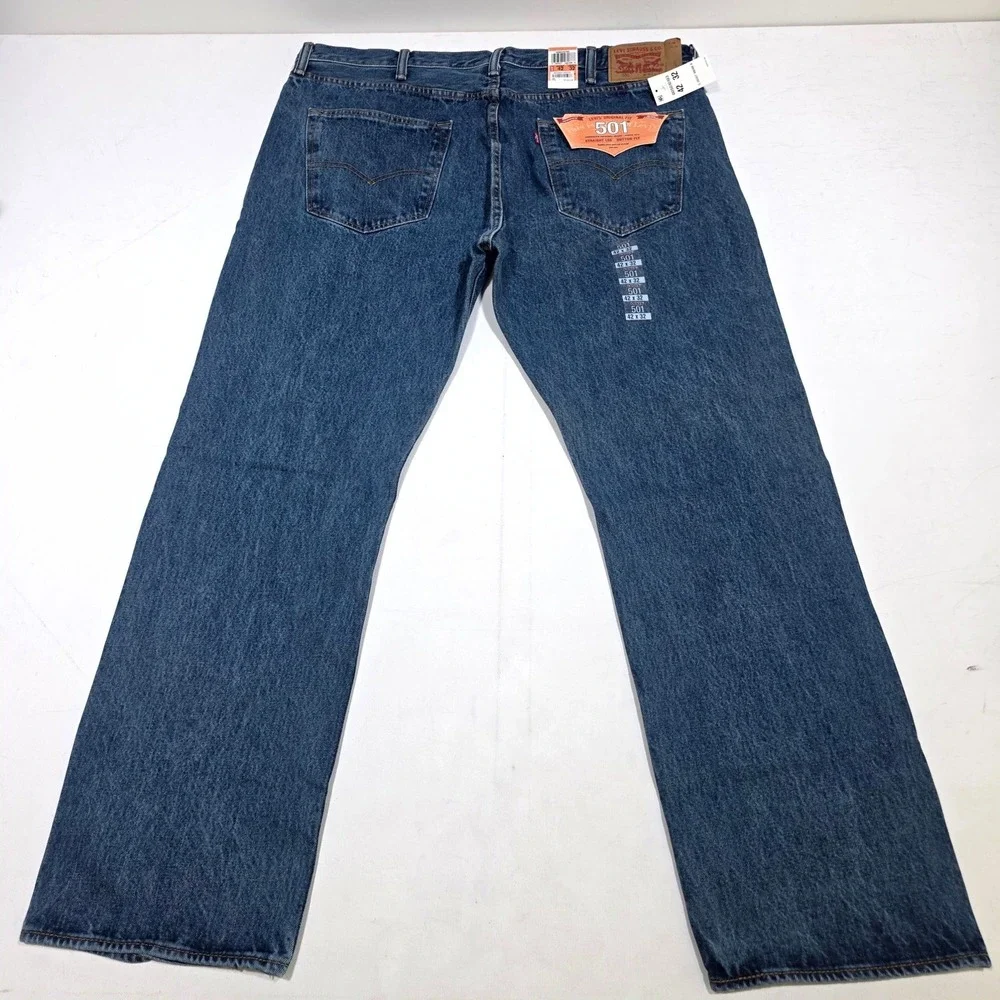 Levi's 501 Original Fit Jeans Mens 42x32 Blue Straight Leg Button Fly 005010193
